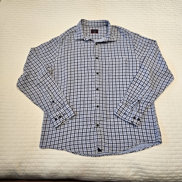 UNTUCKit Button Up Shirt Mens X-Large Long Sleeve Blue Plaid Cotton - Picture 1 of 9